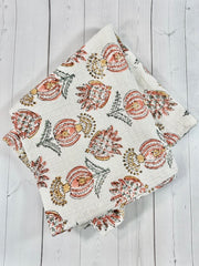 Waffle Block Print Tea Towel